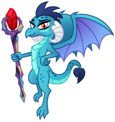 Size: 1280x1357 | Tagged: safe, artist:aleximusprime, character:princess ember, species:dragon, episode:gauntlet of fire, g4, my little pony: friendship is magic, bloodstone scepter, dragon lord ember, female, simple background, solo, transparent background