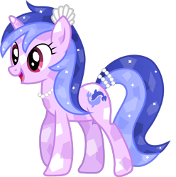Size: 1022x1030 | Tagged: safe, artist:cloudyglow, character:sea swirl, species:crystal pony, species:pony, species:unicorn, crystallized, cute, female, jewelry, mare, necklace, pearl, seadorable, simple background, solo, transparent background, vector