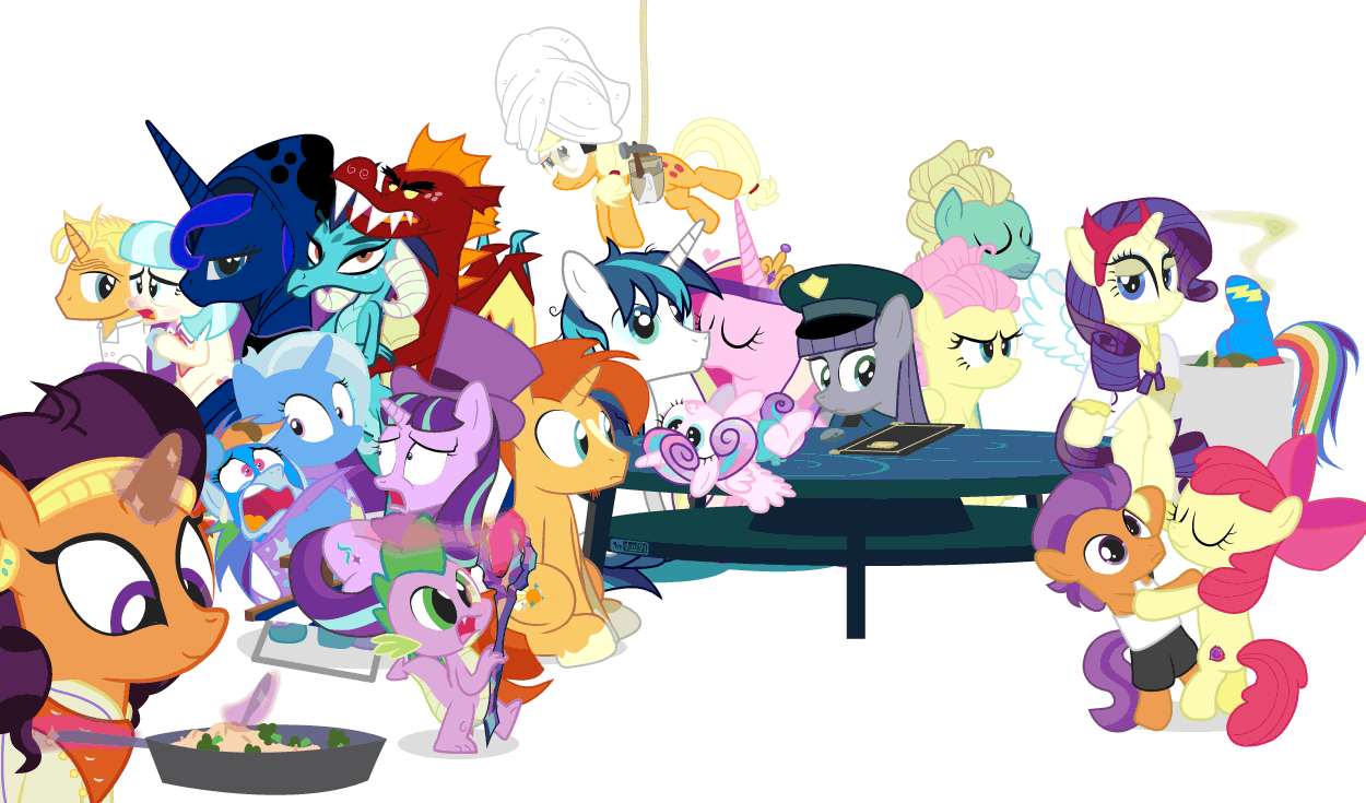 Size: 1250x735 | Tagged: safe, artist:dm29, character:apple bloom, character:applejack, character:boulder, character:coco pommel, character:fluttershy, character:garble, character:gourmand ramsay, character:maud pie, character:princess cadance, character:princess ember, character:princess flurry heart, character:princess luna, character:rainbow dash, character:rarity, character:saffron masala, character:shining armor, character:snowfall frost, character:spike, character:starlight glimmer, character:sunburst, character:tender taps, character:trixie, character:twilight sparkle, character:twilight sparkle (alicorn), character:zephyr breeze, species:alicorn, species:dragon, species:pony, ship:emble, ship:tenderbloom, episode:a hearth's warming tail, episode:applejack's day off, episode:flutter brutter, episode:gauntlet of fire, episode:newbie dash, episode:no second prances, episode:on your marks, episode:spice up your life, episode:the crystalling, episode:the gift of the maud pie, episode:the saddle row review, g4, my little pony: friendship is magic, angel rarity, animated, backwards cutie mark, bathrobe, beach chair, bloodstone scepter, broom, clothing, cold, couch, cracked armor, crossing the memes, cutie mark, dancing, devil rarity, dragon lord spike, female, filly, garble's hugs, gordon ramsay, hat, hearth's warming, hiatus, male, meme, menu, non-looping gif, now you're thinking with portals, portal, present, rainbow trash, safety goggles, season 6, shipping, spirit of hearth's warming yet to come, straight, sweeping, sweepsweepsweep, the cmc's cutie marks, the meme continues, the story so far of season 6, this isn't even my final form, toolbelt, top hat, towel, trash can, twilight sweeple, wall of tags, wonderbolts uniform