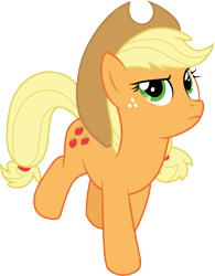 Size: 3116x3999 | Tagged: safe, artist:cloudyglow, character:applejack, species:earth pony, species:pony, episode:applejack's day off, .ai available, female, freckles, mare, simple background, solo, transparent background, vector