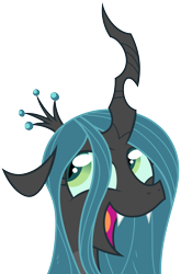 Size: 3303x4999 | Tagged: safe, artist:egophiliac, artist:zutheskunk traces, character:queen chrysalis, awesome face, female, simple background, solo, transparent background, vector, vector trace