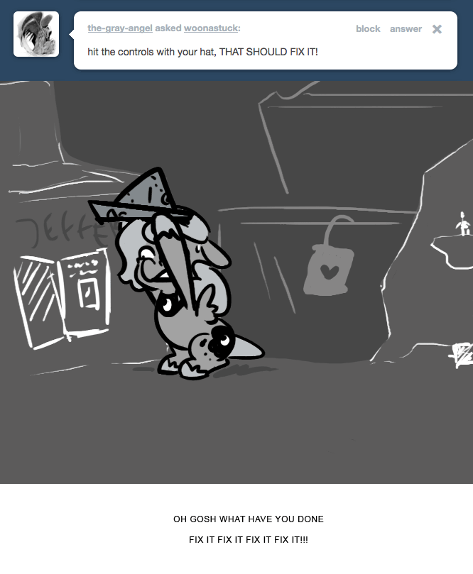 Size: 666x809 | Tagged: safe, artist:egophiliac, character:princess luna, oc, oc:jeffery, moonstuck, animated, cartographer's cap, clothing, female, filly, gif, hat, monochrome, solo, woona, woonoggles, younger