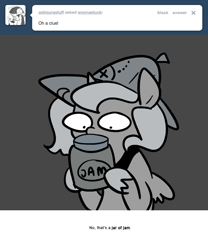 Size: 666x800 | Tagged: safe, artist:egophiliac, character:princess luna, moonstuck, cartographer's deerstalker, female, filly, food, grayscale, hark a vagrant, jam, monochrome, solo, woona, woonoggles, younger