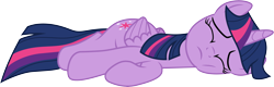 Size: 9343x3002 | Tagged: safe, artist:cloudyglow, character:twilight sparkle, character:twilight sparkle (alicorn), species:alicorn, species:pony, episode:twilight's kingdom, g4, my little pony: friendship is magic, .ai available, absurd resolution, defeated, eyes closed, female, folded wings, lying down, mare, on side, simple background, solo, transparent background, vector