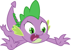 Size: 4225x3001 | Tagged: safe, artist:cloudyglow, character:spike, species:dragon, episode:secret of my excess, g4, my little pony: friendship is magic, .ai available, absurd resolution, falling, fangs, male, open mouth, simple background, solo, transparent background, vector