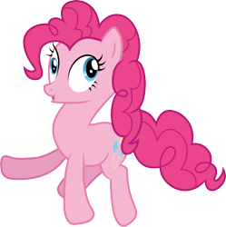 Size: 3001x3018 | Tagged: safe, artist:cloudyglow, character:pinkie pie, species:earth pony, species:pony, episode:testing testing 1-2-3, g4, my little pony: friendship is magic, .ai available, derp, female, mare, open mouth, simple background, solo, transparent background, vector