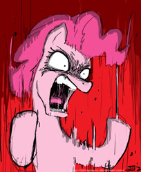 Size: 750x917 | Tagged: safe, artist:johnjoseco, character:pinkie pie, species:earth pony, species:pony, g4, angry, female, mare, photoshop, pinkie promise, rage, solo