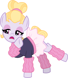 Size: 3001x3442 | Tagged: safe, artist:cloudyglow, character:hoofer steps, species:pony, episode:on your marks, g4, my little pony: friendship is magic, clothing, eyeshadow, female, leg warmers, makeup, open mouth, simple background, solo, transparent background, tutu, vector