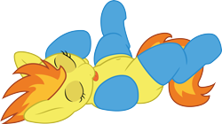 Size: 4448x2491 | Tagged: safe, artist:pabbley, character:spitfire, species:pegasus, species:pony, absurd resolution, behaving like a cat, belly button, clothing, cute, cutefire, eyes closed, female, simple background, sleeping, socks, solo, tongue out, transparent background, vector