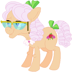Size: 321x321 | Tagged: safe, artist:ra1nb0wk1tty, artist:selenaede, character:apple rose, species:earth pony, species:pony, cutie mark, female, glasses, hooves, mare, simple background, solo, white background