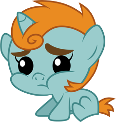 Size: 3001x3149 | Tagged: safe, artist:cloudyglow, character:snips, species:pony, species:unicorn, episode:magic duel, g4, my little pony: friendship is magic, baby, baby pony, beady eyes, cute, diasnips, high res, male, sad, simple background, solo, transparent background, vector, younger