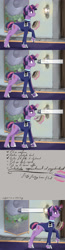 Size: 1280x4945 | Tagged: safe, artist:silfoe, character:twilight sparkle, character:twilight sparkle (unicorn), species:pony, absurd resolution, alternate timeline, ask, book, checklist, clothing, comic, magic, moonsetmlp, nightmare takeover timeline, shoes, suit, telekinesis, tumblr, uniform