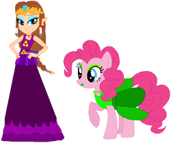 Size: 653x547 | Tagged: safe, artist:selenaede, artist:user15432, base used, character:pinkie pie, my little pony:equestria girls, barely eqg related, barely pony related, bracelet, cinderella, cindershy, clothing, crossdressing, crossover, crown, dress, equestria girls style, equestria girls-ified, eyeshadow, fairy tale, green dress, jewelry, lipstick, makeup, meme, nintendo, pinkie tales, princess zelda, purple dress, regalia, stepsisters, super smash bros., the legend of zelda, the legend of zelda: twilight princess