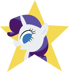 Size: 3001x3117 | Tagged: safe, artist:cloudyglow, character:rarity, species:pony, species:unicorn, episode:canterlot boutique, g4, my little pony: friendship is magic, bust, female, horn, lineless, looking at you, mare, open mouth, portrait, profile, simple background, smiling, solo, stars, transparent background, vector