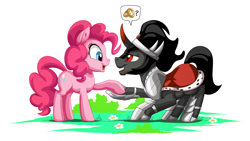 Size: 2560x1440 | Tagged: safe, artist:mysticalpha, character:king sombra, character:pinkie pie, species:pony, crack shipping, female, male, marriage proposal, ring, shipping, sombrapie, straight, thought bubble, wedding ring