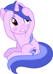 Size: 3001x4214 | Tagged: safe, artist:cloudyglow, character:sea swirl, species:pony, species:unicorn, episode:buckball season, g4, my little pony: friendship is magic, .ai available, absurd resolution, blushing, cowering, female, looking back, mare, simple background, solo, transparent background, vector