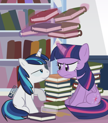 Size: 840x960 | Tagged: safe, artist:dm29, character:shining armor, character:twilight sparkle, character:twilight sparkle (alicorn), species:alicorn, species:pony, species:unicorn, age regression, book, brother and sister, chocolate, chocolate milk, duo, everything is ruined, imminent punishment, magic, meme, milk, pure unfiltered evil, shit eating grin, spilled drink, spilled milk, the tables have turned, this will end in pain, this will not end well