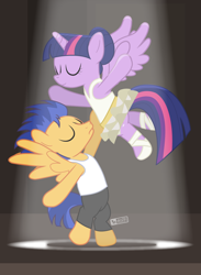 Size: 880x1200 | Tagged: safe, artist:dm29, character:flash sentry, character:twilight sparkle, character:twilight sparkle (alicorn), species:alicorn, species:pony, ship:flashlight, episode:a royal problem, g4, my little pony: friendship is magic, ballerina, bipedal, clothing, dirty dancing, eyes closed, female, male, shipping, straight, tutu, twilarina
