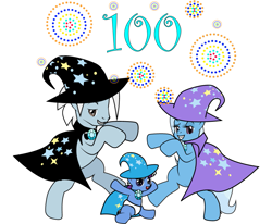 Size: 957x787 | Tagged: safe, artist:dekomaru, character:trixie, oc, oc:iniduoh, oc:nebula, parent:trixie, parent:twilight sparkle, parents:twixie, species:pony, species:unicorn, tumblr:ask twixie, ask, baby, baby pony, colt, father and daughter, female, grandfather and grandchild, magical lesbian spawn, male, mare, milestone, mother and son, offspring, rearing, stallion, tumblr