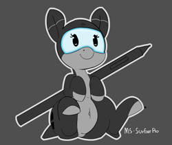 Size: 5000x4221 | Tagged: safe, artist:pabbley, species:pony, absurd resolution, belly button, cute, microsoft, object pony, original species, partial color, ponified, simple background, sitting, solo, stylus, surface, surface pro