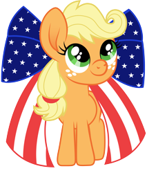 Size: 3001x3523 | Tagged: safe, artist:cloudyglow, character:applejack, species:earth pony, species:pony, 4th of july, american independence day, amerijack, cute, female, holiday, independence day, jackabetes, simple background, smiling, solo, transparent background, united states