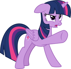 Size: 3098x3001 | Tagged: safe, artist:cloudyglow, character:twilight sparkle, character:twilight sparkle (alicorn), species:alicorn, species:pony, episode:what about discord?, g4, my little pony: friendship is magic, .ai available, angry, female, jealous, mare, open mouth, pointing, raised hoof, simple background, solo, talking, transparent background, vector