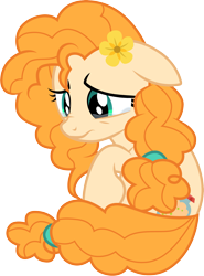 Size: 3001x4047 | Tagged: safe, artist:cloudyglow, character:pear butter, species:earth pony, species:pony, episode:the perfect pear, g4, my little pony: friendship is magic, .ai available, absurd resolution, crying, female, floppy ears, flower, flower in hair, mare, sad, simple background, solo, transparent background, vector