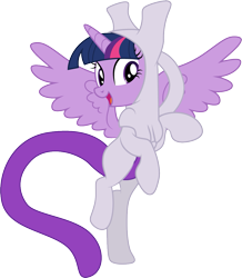 Size: 1001x1146 | Tagged: safe, artist:cloudyglow, character:twilight sparkle, character:twilight sparkle (alicorn), species:alicorn, species:pony, clothing, costume, crossover, female, mare, mewtwo, pokémon, simple background, smiling, solo, transparent background, vector, vector trace