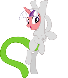 Size: 1001x1146 | Tagged: safe, artist:cloudyglow, character:twilight sparkle, species:pony, clothing, costume, crossover, female, mare, mewtwo, pokémon, shiny pokémon, simple background, smiling, solo, trace, transparent background, vector