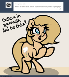Size: 1280x1420 | Tagged: safe, artist:slavedemorto, oc, oc only, oc:backy, species:pony, plump, rearing, thick, tumblr