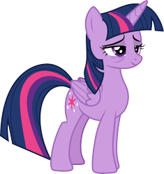 Size: 3001x3196 | Tagged: safe, artist:cloudyglow, character:twilight sparkle, character:twilight sparkle (alicorn), species:alicorn, species:pony, episode:do princesses dream of magic sheep?, .ai available, bags under eyes, female, mare, simple background, smiling, solo, tired, transparent background, vector