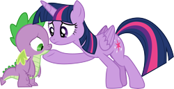 Size: 5807x3001 | Tagged: safe, artist:cloudyglow, character:spike, character:twilight sparkle, character:twilight sparkle (alicorn), species:alicorn, species:dragon, species:pony, episode:equestria games, g4, my little pony: friendship is magic, .ai available, absurd resolution, baby, baby dragon, comforting, cute, cutie mark, female, male, mare, sad, simple background, spikabetes, transparent background, twiabetes, vector