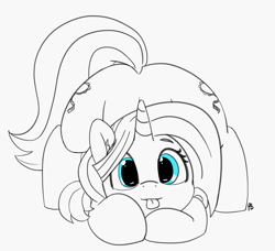 Size: 3450x3140 | Tagged: safe, artist:pabbley, character:lily lace, species:pony, adorasexy, both cutie marks, cute, dialaces, face down ass up, female, mlem, partial color, sexy, solo, tongue out