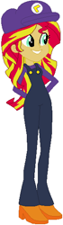 Size: 155x557 | Tagged: safe, artist:selenaede, artist:user15432, base used, character:sunset shimmer, species:human, my little pony:equestria girls, barely eqg related, barely pony related, clothing, crossover, female, hasbro, hasbro studios, hat, long sleeve shirt, long sleeves, my little pony, nintendo, overalls, shoes, super mario bros., waluigi, waluigi's hat, waluset
