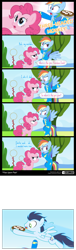 Size: 795x2625 | Tagged: safe, artist:dm29, character:pinkie pie, character:rainbow dash, character:soarin', species:pony, episode:secrets and pies, g4, my little pony: friendship is magic, blatant lies, comic, doubt, food, liar, monkey island, pie, that pony sure does love pies, unzipped