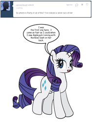 Size: 600x800 | Tagged: safe, artist:dekomaru, character:rarity, species:pony, tumblr:ask twixie, ask, female, solo, tumblr