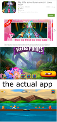 Size: 1276x2718 | Tagged: source needed, safe, artist:mysticalpha, character:applejack, character:fluttershy, character:pinkie pie, character:rainbow dash, character:rarity, character:twilight sparkle, my little pony: the movie (2017), app, art theft, bootleg, flash game, google play, mane six