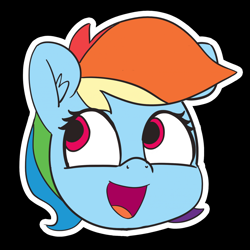 Size: 1280x1280 | Tagged: safe, artist:pabbley, character:rainbow dash, species:pony, 30 minute art challenge, awesome face, cute, dashabetes, emoji, female, solo