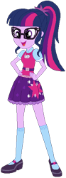 Size: 214x576 | Tagged: safe, artist:ra1nb0wk1tty, artist:selenaede, character:twilight sparkle, character:twilight sparkle (scitwi), species:eqg human, my little pony:equestria girls, clothing, female, glasses, kneesocks, shoes, simple background, skirt, socks, solo, transparent background
