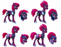 Size: 2640x2040 | Tagged: safe, artist:silfoe, character:tempest shadow, species:pony, species:unicorn, my little pony: the movie (2017), alternate hairstyle, armor, broken horn, commission, eye scar, female, helmet, horn, mare, scar, solo, tempest becomes a royal guard