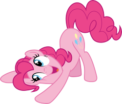 Size: 3522x3000 | Tagged: safe, artist:cloudyglow, character:pinkie pie, species:earth pony, species:pony, episode:castle sweet castle, g4, my little pony: friendship is magic, .ai available, face down ass up, female, mare, open mouth, simple background, solo, transparent background, vector