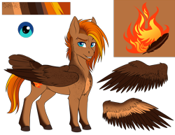 Size: 3876x3000 | Tagged: safe, artist:askbubblelee, oc, oc only, oc:singe, species:pegasus, species:pony, facial hair, freckles, goatee, male, reference sheet, simple background, smiling, solo, stallion, tail feathers