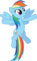 Size: 3000x4937 | Tagged: safe, artist:cloudyglow, character:rainbow dash, species:pegasus, species:pony, episode:castle sweet castle, g4, my little pony: friendship is magic, female, flying, mare, multicolored hair, simple background, solo, spread hooves, spread wings, transparent background, vector, wings