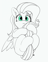 Size: 1280x1657 | Tagged: safe, artist:pabbley, character:fluttershy, species:pegasus, species:pony, 30 minute art challenge, cute, dawwww, female, holding tail, hug, mare, shyabetes, simple background, solo, tail hug, white background