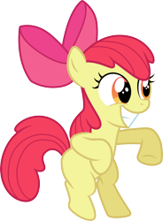 Size: 3000x4084 | Tagged: safe, artist:cloudyglow, character:apple bloom, species:earth pony, species:pony, episode:apple family reunion, g4, my little pony: friendship is magic, .ai available, bipedal, dancing, female, filly, grin, happy, simple background, smiling, solo, transparent background, vector