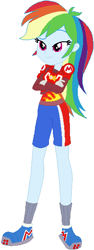 Size: 215x574 | Tagged: safe, artist:selenaede, artist:user15432, base used, character:rainbow dash, species:human, my little pony:equestria girls, armor, barely eqg related, clothing, crossover, gloves, legs, maridash, mario, mario strikers charged, nintendo, shoes, shorts, sidekick, soccer shoes, super mario bros., super mario strikers