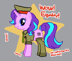 Size: 430x366 | Tagged: safe, artist:pabbley, character:starlight glimmer, species:pony, 30 minute art challenge, clothing, communism, equal cutie mark, female, hat, meme, pony creator, solo, stalin glimmer, uniform, wow! glimmer