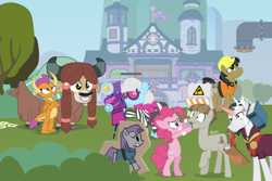 Size: 900x600 | Tagged: safe, artist:dm29, character:chancellor neighsay, character:maud pie, character:mudbriar, character:photo finish, character:pinkie pie, character:smolder, character:yona, species:dragon, species:earth pony, species:pony, species:unicorn, species:yak, ship:maudbriar, episode:school daze, episode:the maud couple, g4, my little pony: friendship is magic, bipedal, camera, cardboard maud, clothing, construction pony, dragoness, eea rulebook, female, geode, jack hammer, leaking, levitation, magic, male, mare, progress bar, school of friendship, shipping, stallion, straight, telekinesis, the meme continues, the story so far of season 8, this isn't even my final form