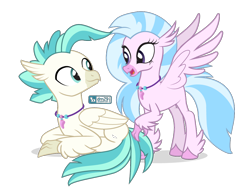 Size: 1000x750 | Tagged: safe, artist:dm29, character:silverstream, character:terramar, species:classical hippogriff, species:hippogriff, episode:surf and/or turf, g4, my little pony: friendship is magic, brother and sister, duo, female, male, prone, show accurate, siblings, simple background, spread wings, transparent background, wings