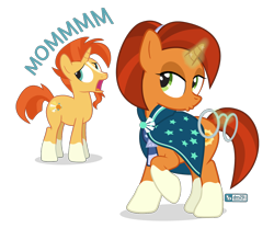 Size: 1200x1000 | Tagged: safe, artist:dm29, character:stellar flare, character:sunburst, species:pony, species:unicorn, episode:the parent map, g4, accessory theft, backwards cutie mark, cape, clothing, clothing theft, duckface, female, glasses, glowing horn, magic, male, mother and son, mother's day, robe, simple background, sunburst's glasses, sunburst's robe, telekinesis, transparent background